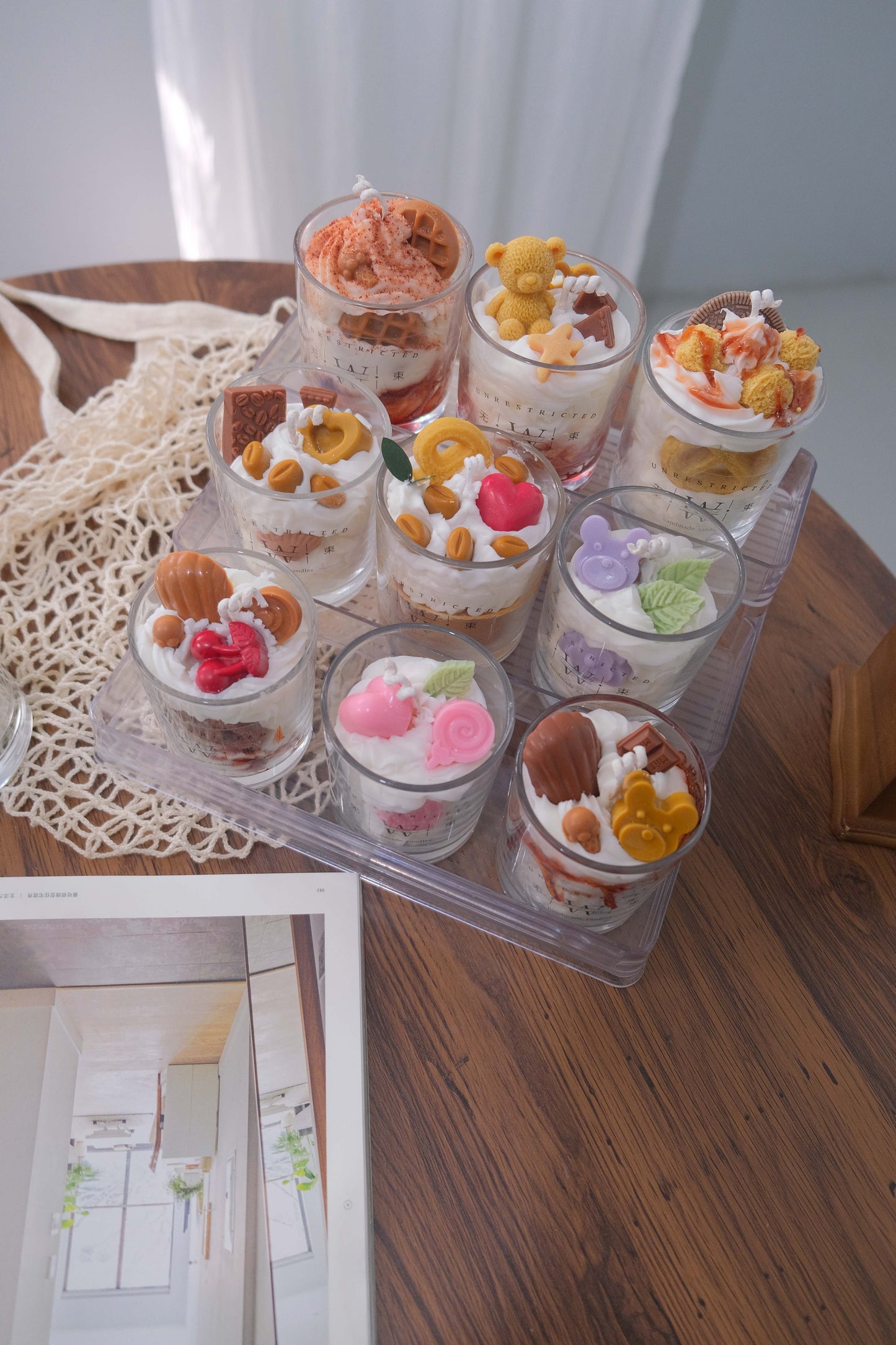 Cute dessert shape aromatherapy candles, soy wax coffee scented cute decorative candles suitable for bedroom, bathroom, party decoration, birthday gifts, holiday gifts