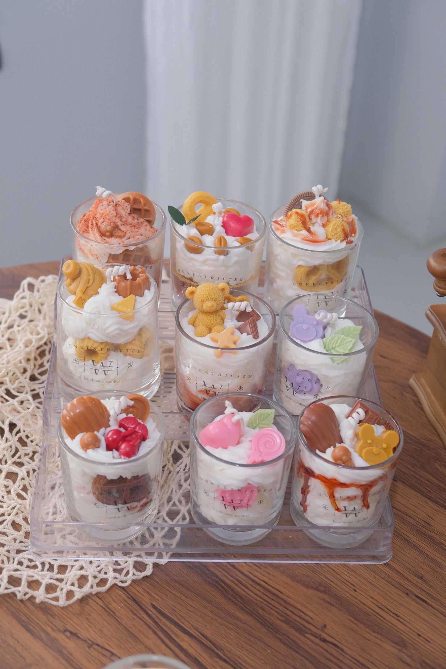 Cute dessert shape aromatherapy candles, soy wax coffee scented cute decorative candles suitable for bedroom, bathroom, party decoration, birthday gifts, holiday gifts