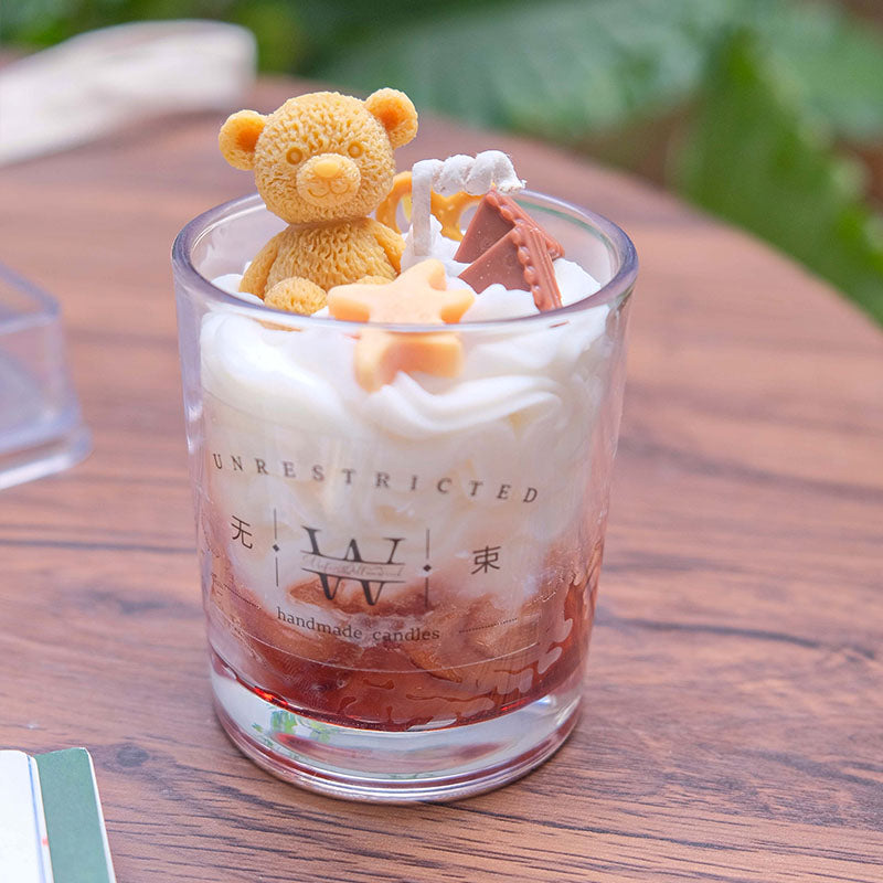 Cute dessert shape aromatherapy candles, soy wax coffee scented cute decorative candles suitable for bedroom, bathroom, party decoration, birthday gifts, holiday gifts