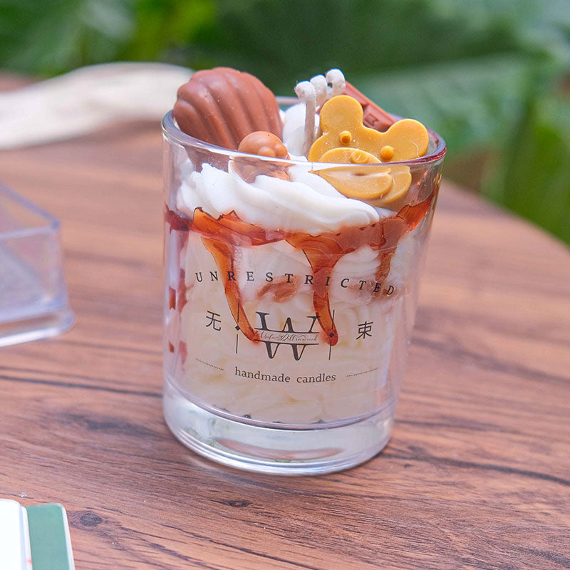 Cute dessert shape aromatherapy candles, soy wax coffee scented cute decorative candles suitable for bedroom, bathroom, party decoration, birthday gifts, holiday gifts