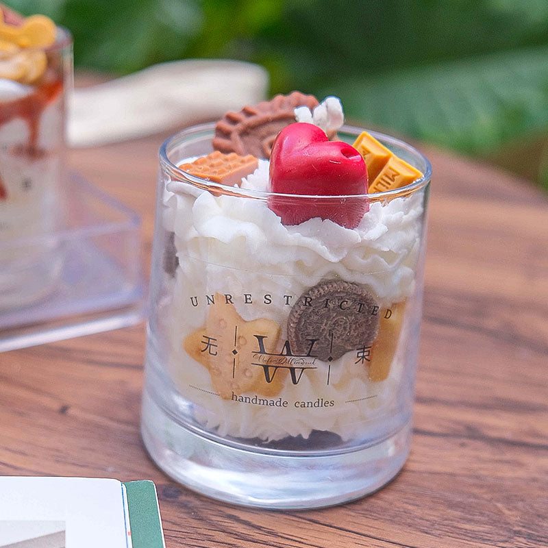 Cute dessert shape aromatherapy candles, soy wax coffee scented cute decorative candles suitable for bedroom, bathroom, party decoration, birthday gifts, holiday gifts
